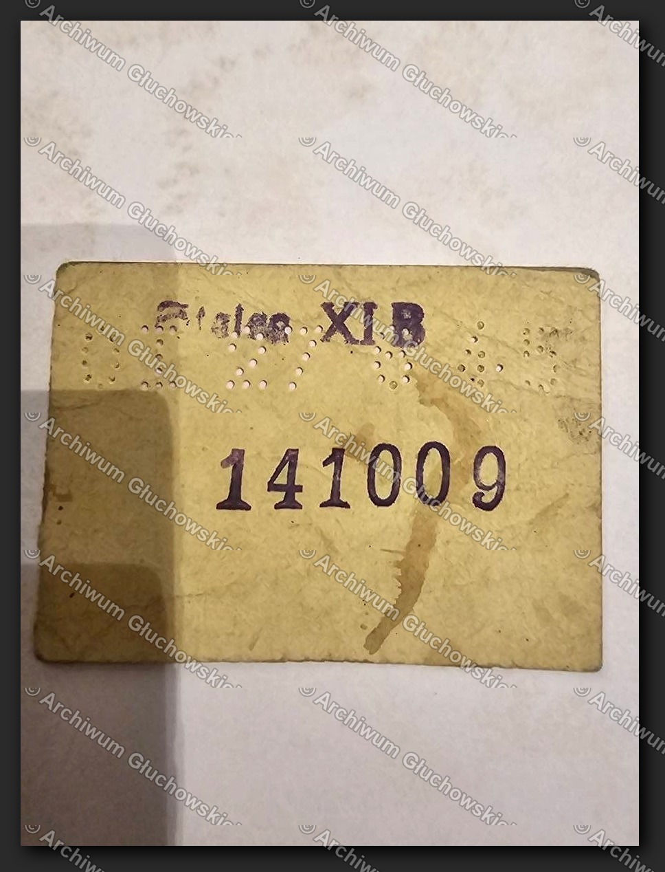 Bilet identyfikacyjny jeńca nr 141009, Stalag XI B