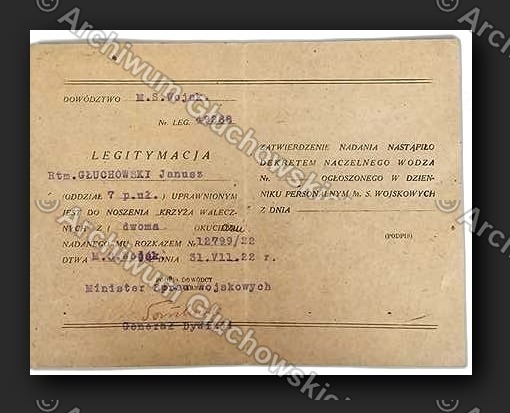 Legitymacja Krzyża Walecznych nr 42888