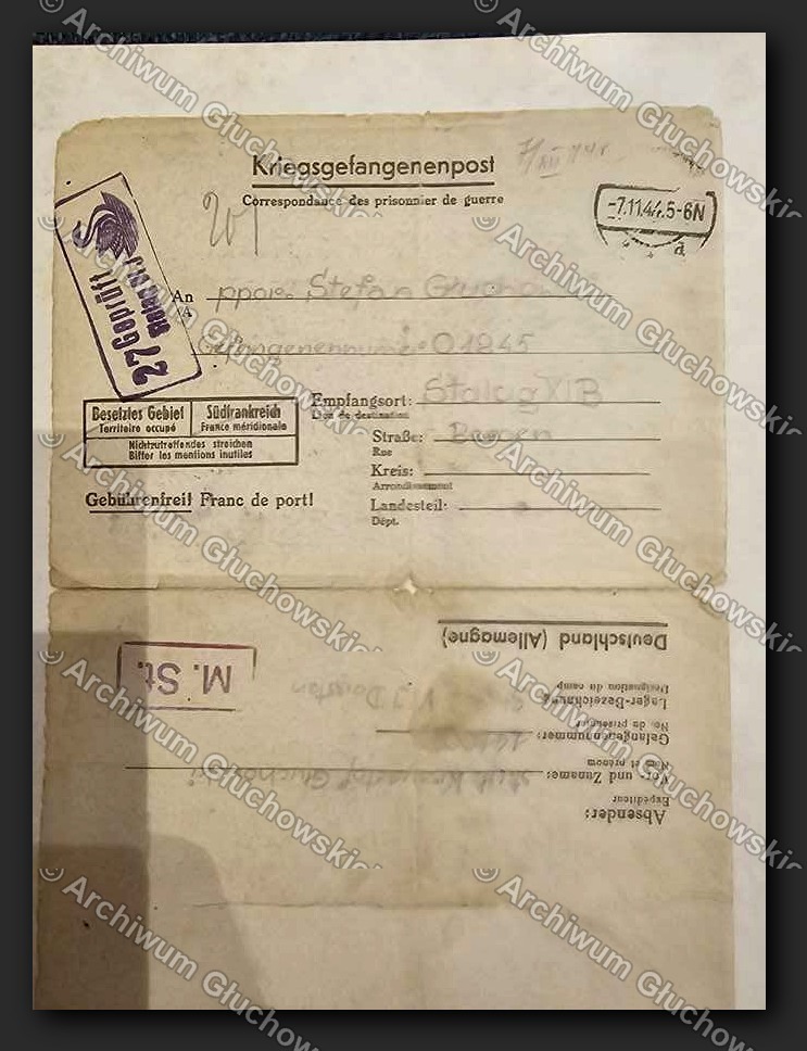 Koperta Kriegsgefangenenpost — Krzysztof do Stefana