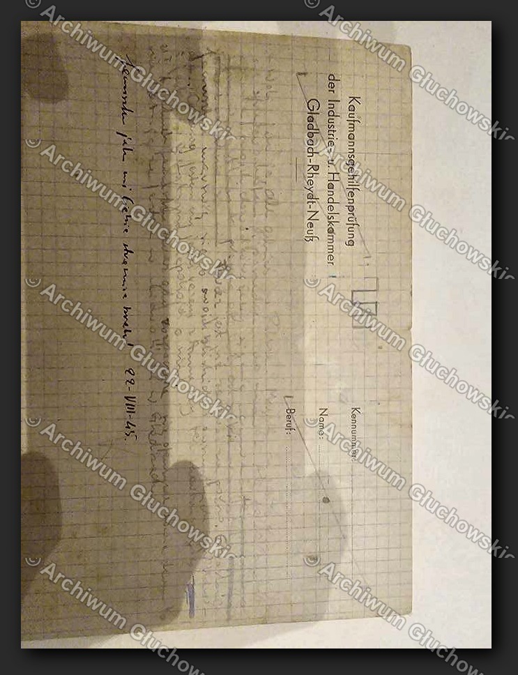 Formularz IHK z notatkami powojennymi — 22.VIII.1945