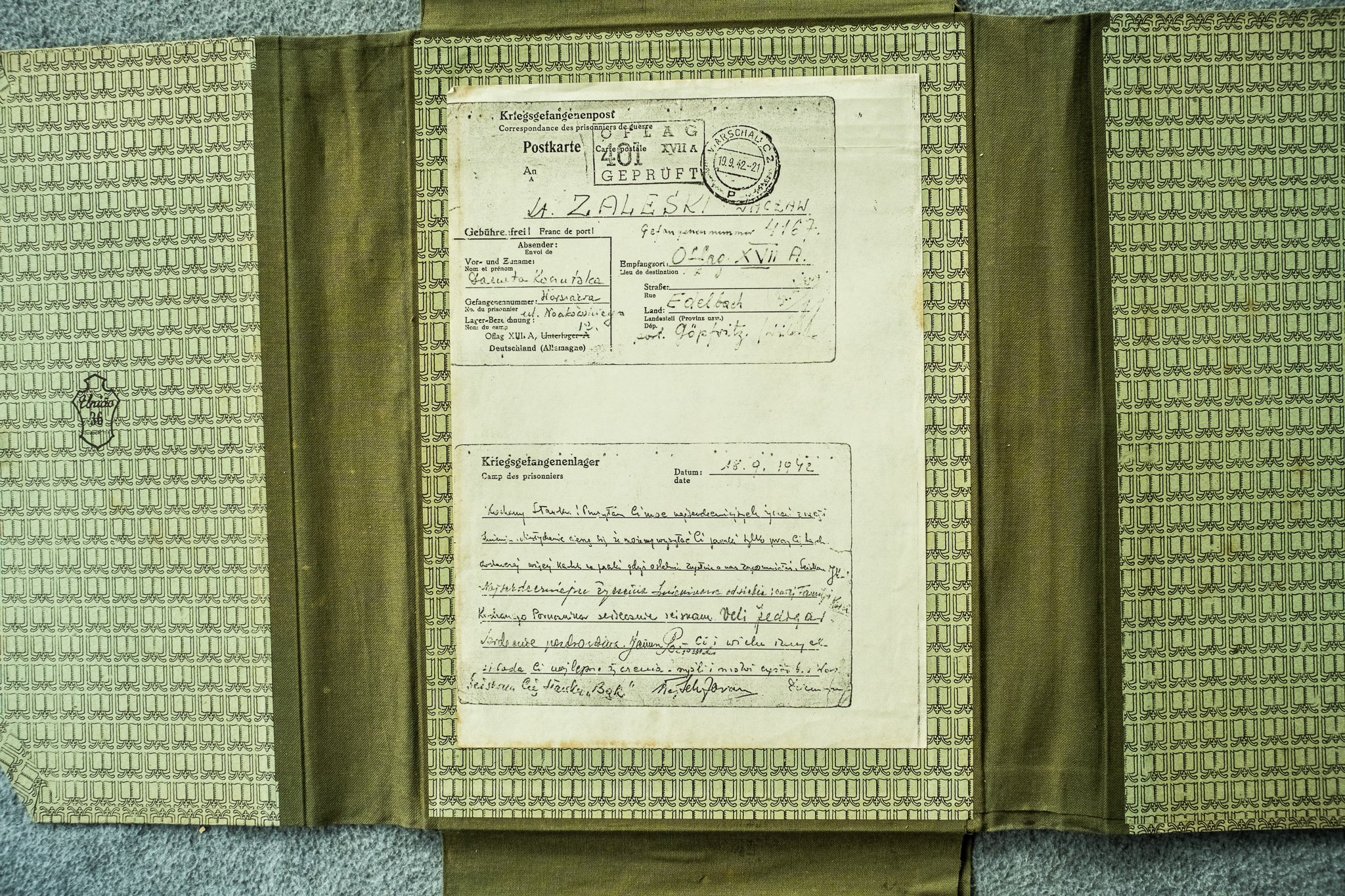 ★★★★ KARTKA POCZTOWA JENIECKA Kriegsgefangenenpost — Postkarte z obozu Geprüft 207, 1.S.1942, dłuższy tekst odręczny po polsku (DSCF6994)