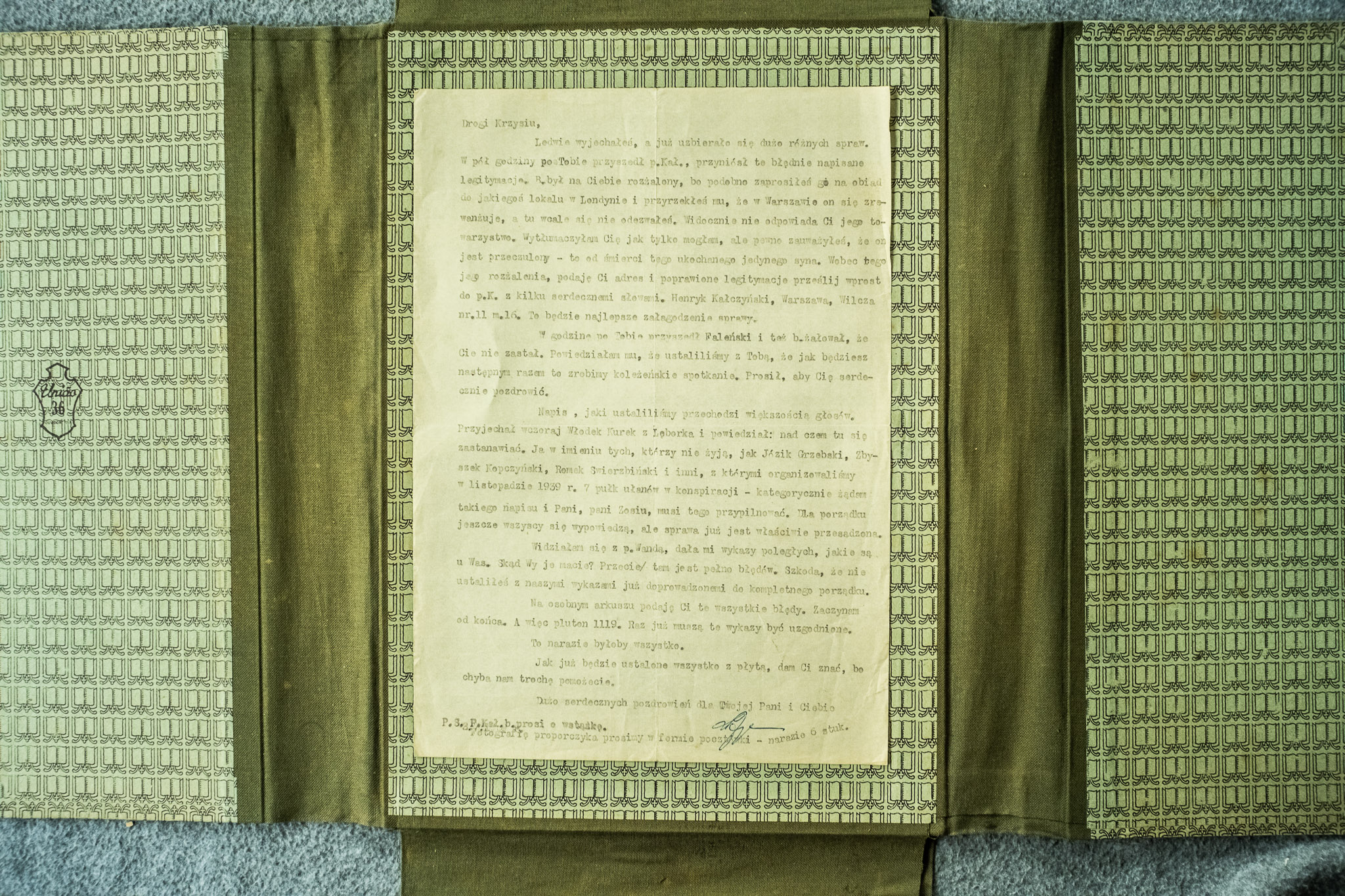 List Henryka Kalozynskiego z Warszawy ul.Wilcza 14 do Krzysia (DSCF7025)