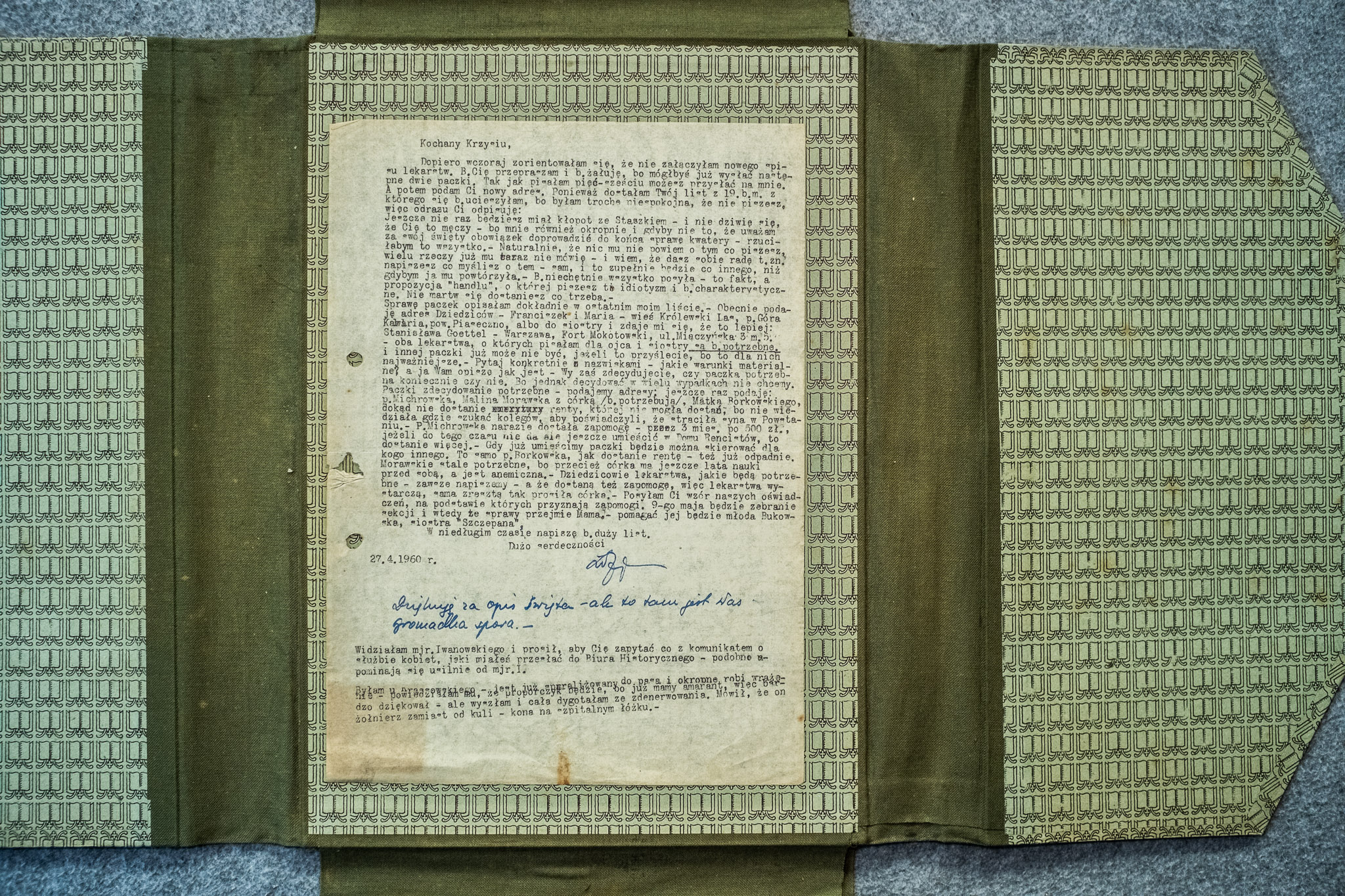 List 27.IV.1960 z dopisaniem o Iwanowskim (DSCF7180)