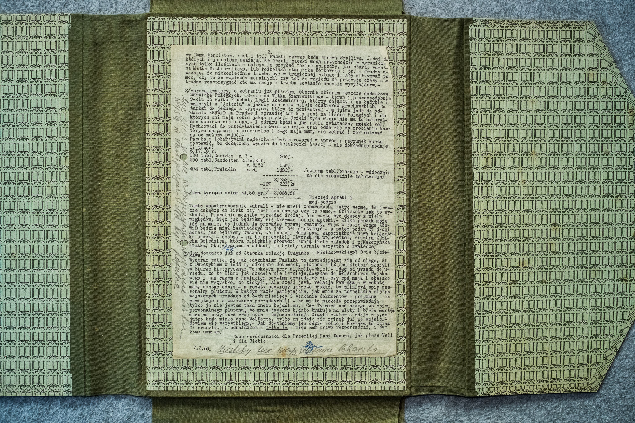 List 7.III.1960 o aptece - Beriden, Aldoetin, Preludin (DSCF7191)
