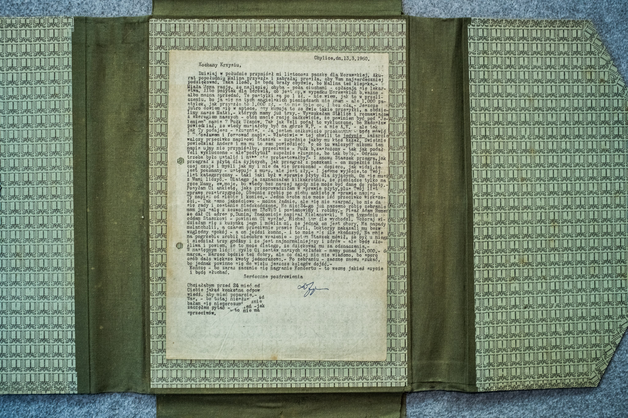 List Zosi z Chylic 13.III.1960 - paczki, Pulk Ulanow (DSCF7205)