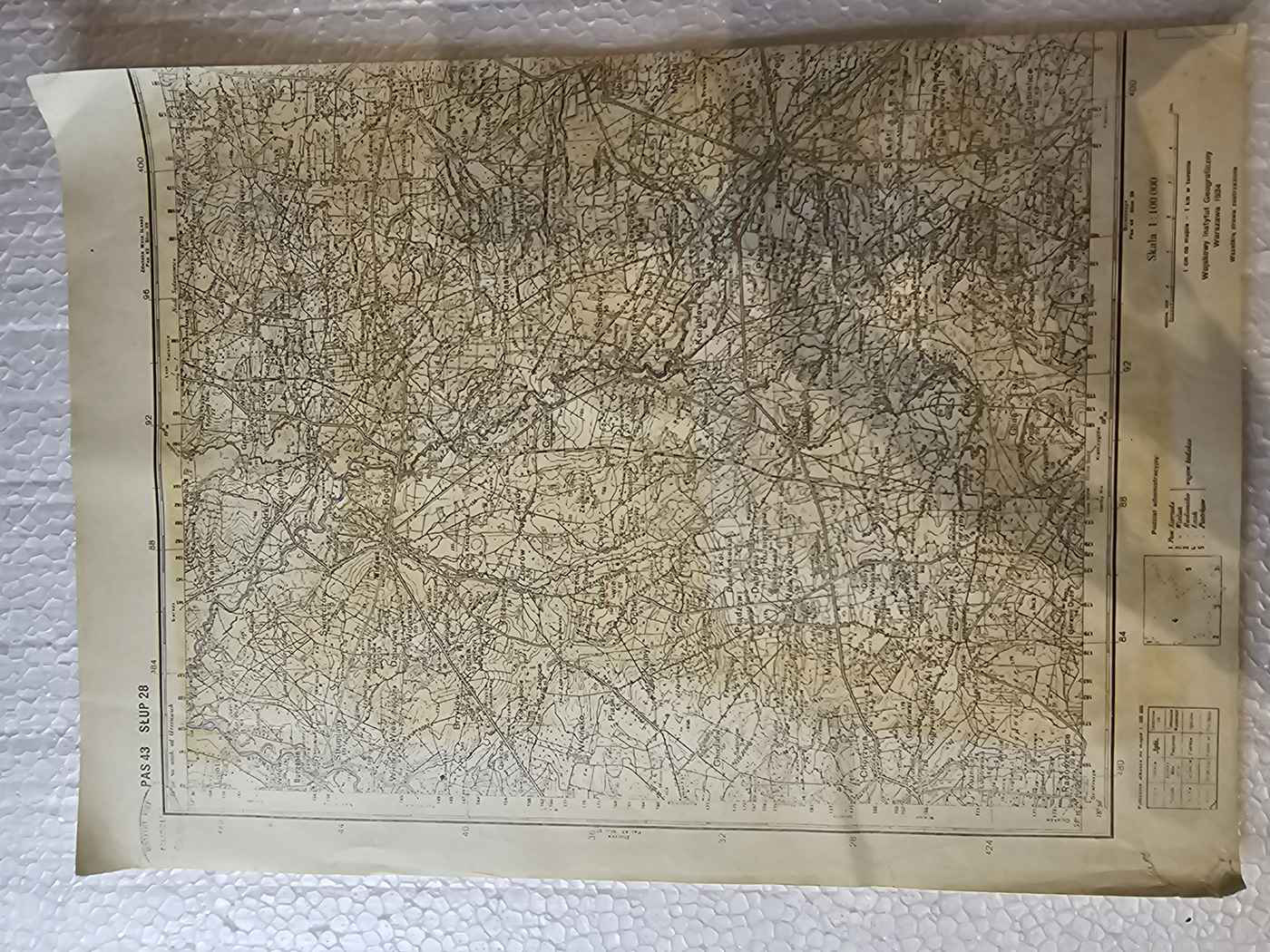 Mapa WIG 1:100000 — PAS 43 SŁUP 28 (Rogów), Warszawa 1934