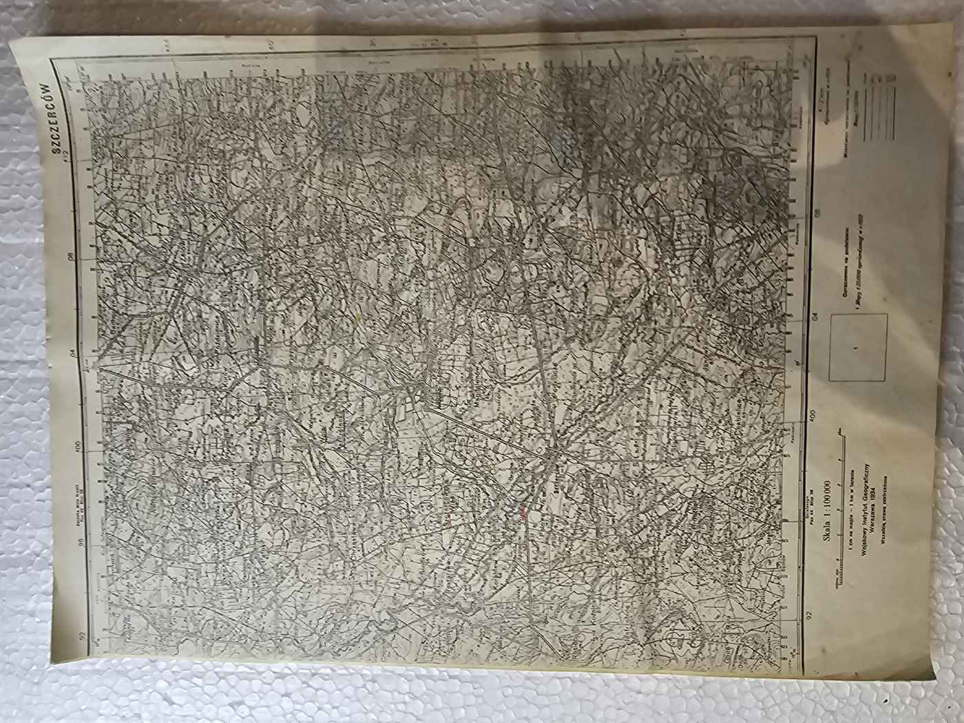 Mapa WIG 1:100000 — PAS 44 SŁUP 29 (Szczerców), Warszawa 1934