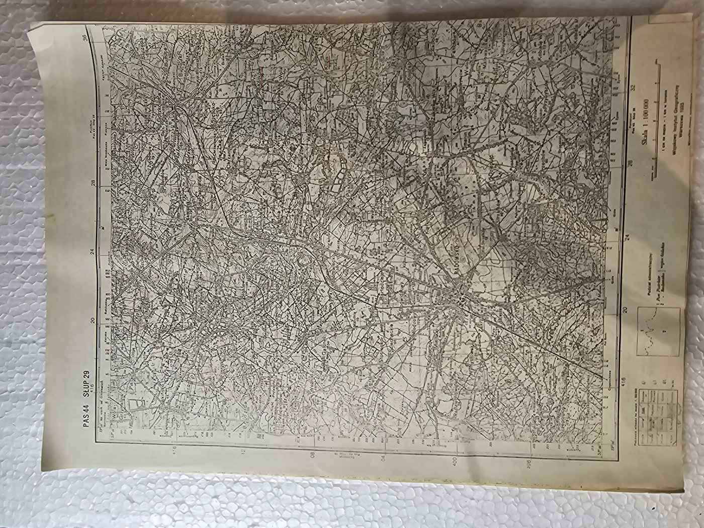 Mapa WIG 1:100000 — PAS 44 SŁUP 29 (Radomsko płd.), Warszawa 1923 — NAJSTARSZA w zestawie