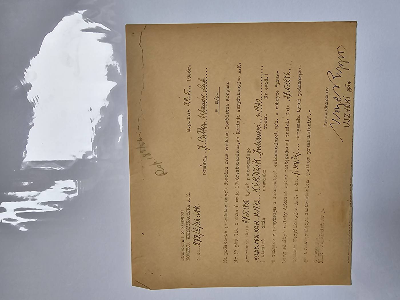 KORDZIK Julian-Henryk — tytul podch.
