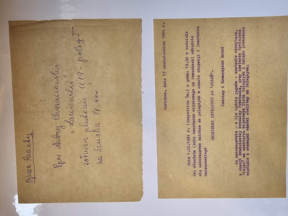 Nota Ojciec Renaty + Powazki 1.XI.1964