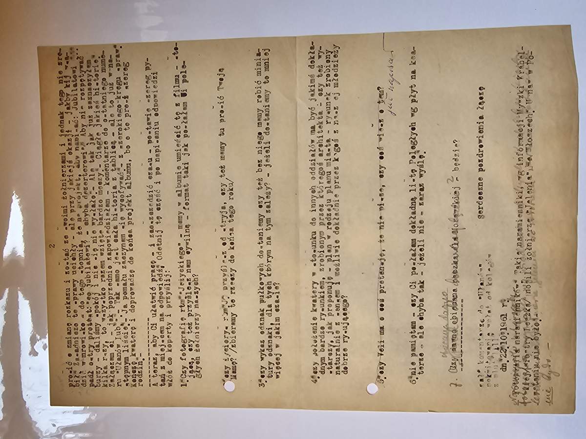 List Kopczynskiej - 22.10.1961 - 7 pytan