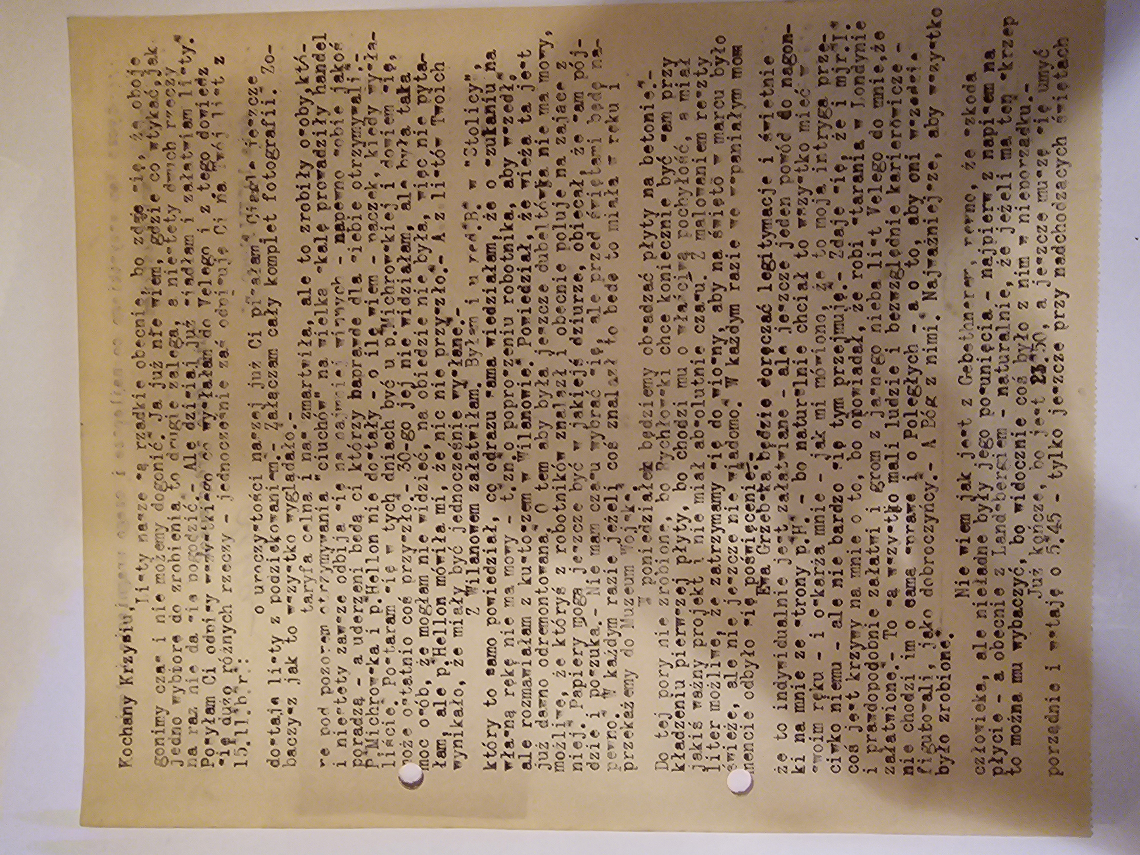 List 16.II.1961 - śmierć Skotnickiego