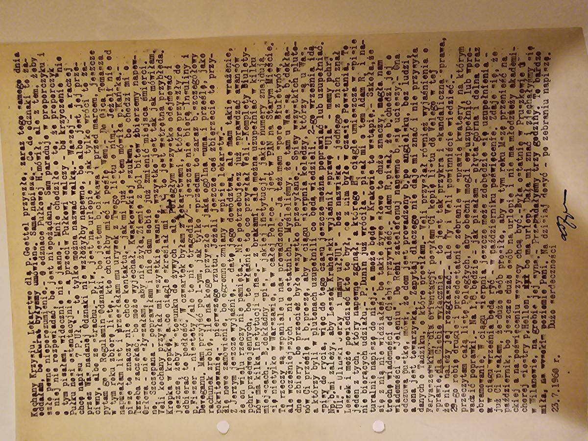 List Kopczyńskiej do Głuchowskiego: Jachosz z Lechem na Sadybie,