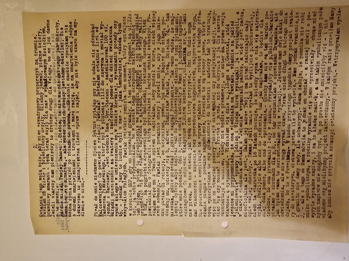 List Kopczyńskiej: IMIENINY 14.V.1960, kompletna lista plut. 1112,