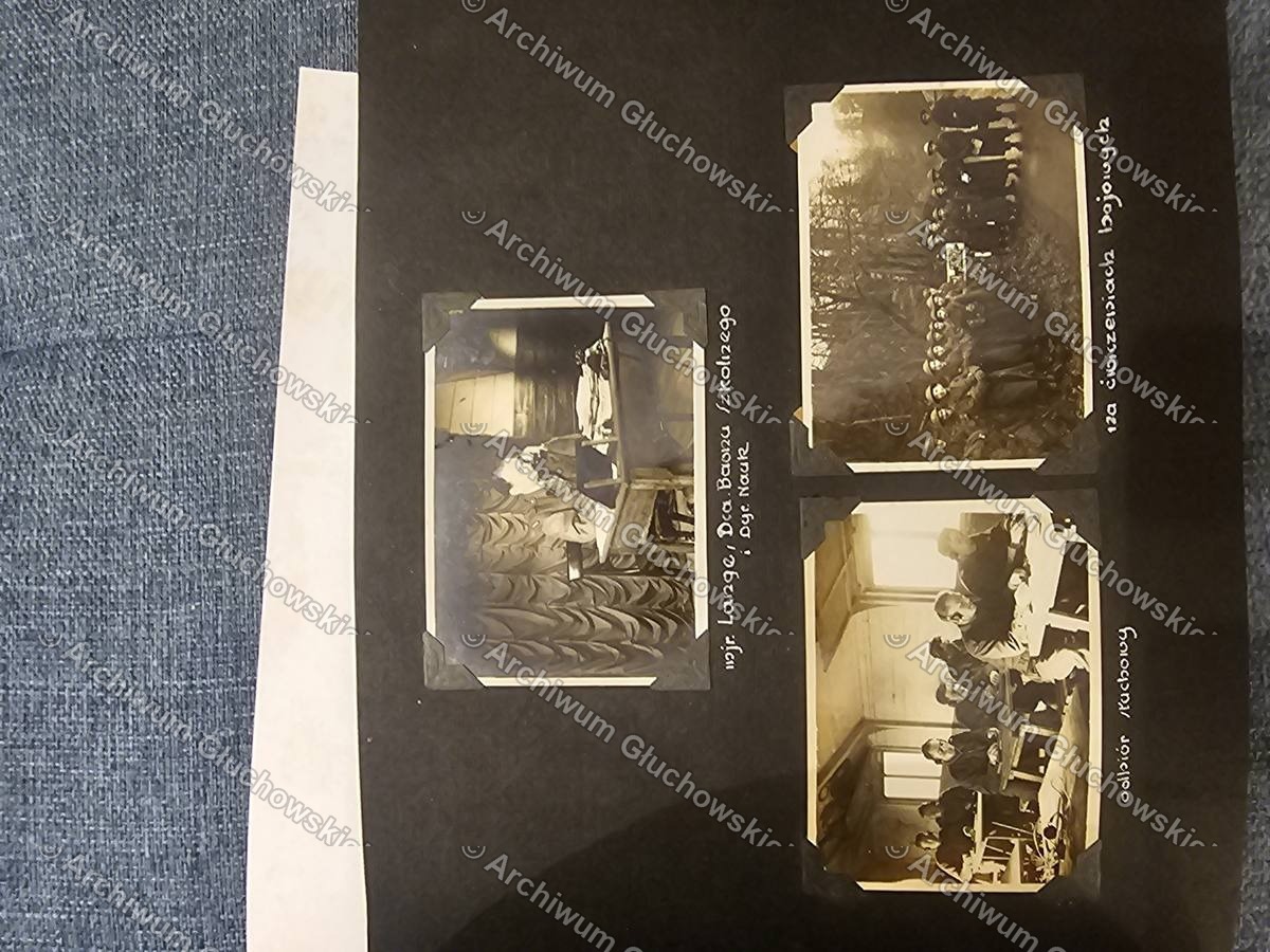 Album CWL 1944 — 3 fotografie: major Lasarz + Cwiczenia bojowe + plutony stachowy (element ARG/II/57)