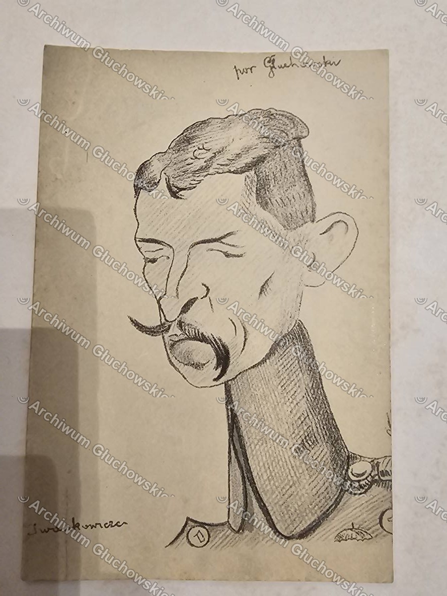 Oryginał karykatury por. Głuchowskiego — Henryk Hertz-Barwiński, Iwankowicze 1915–16