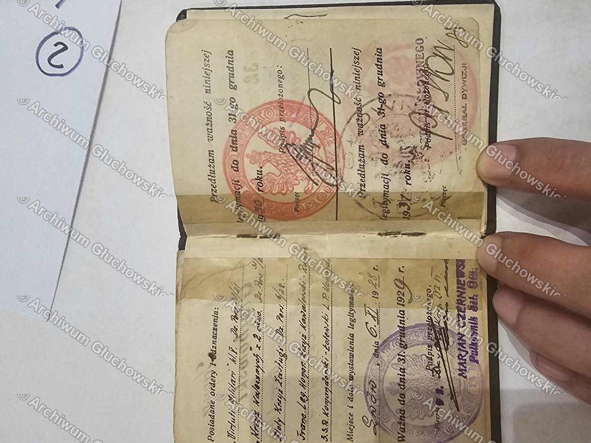 Legitymacja Wojskowa — przedluzenie 1929-1930 + mianowanie Komendantem CWW 18.II.1930