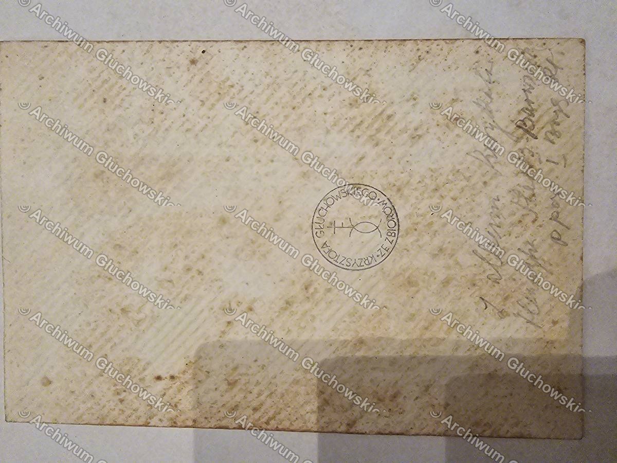 Rewers fotografii — pieczec kolekcji "Z Krzysztofa Gluchowskiego ze zbiorow"