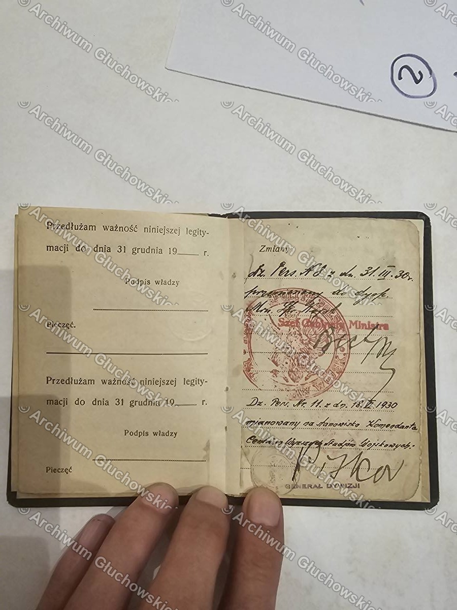 Legitymacja Wojskowa — przedluzenia 1930-1931 (Szef Glownego Ministra)