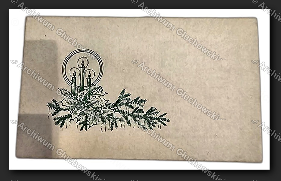 Kartka świąteczna — verso (ornament choinkowy)