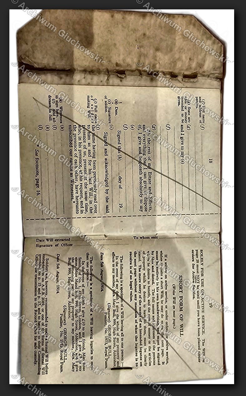 Soldier's Service Book (Army Book 64) — Short Form of Will