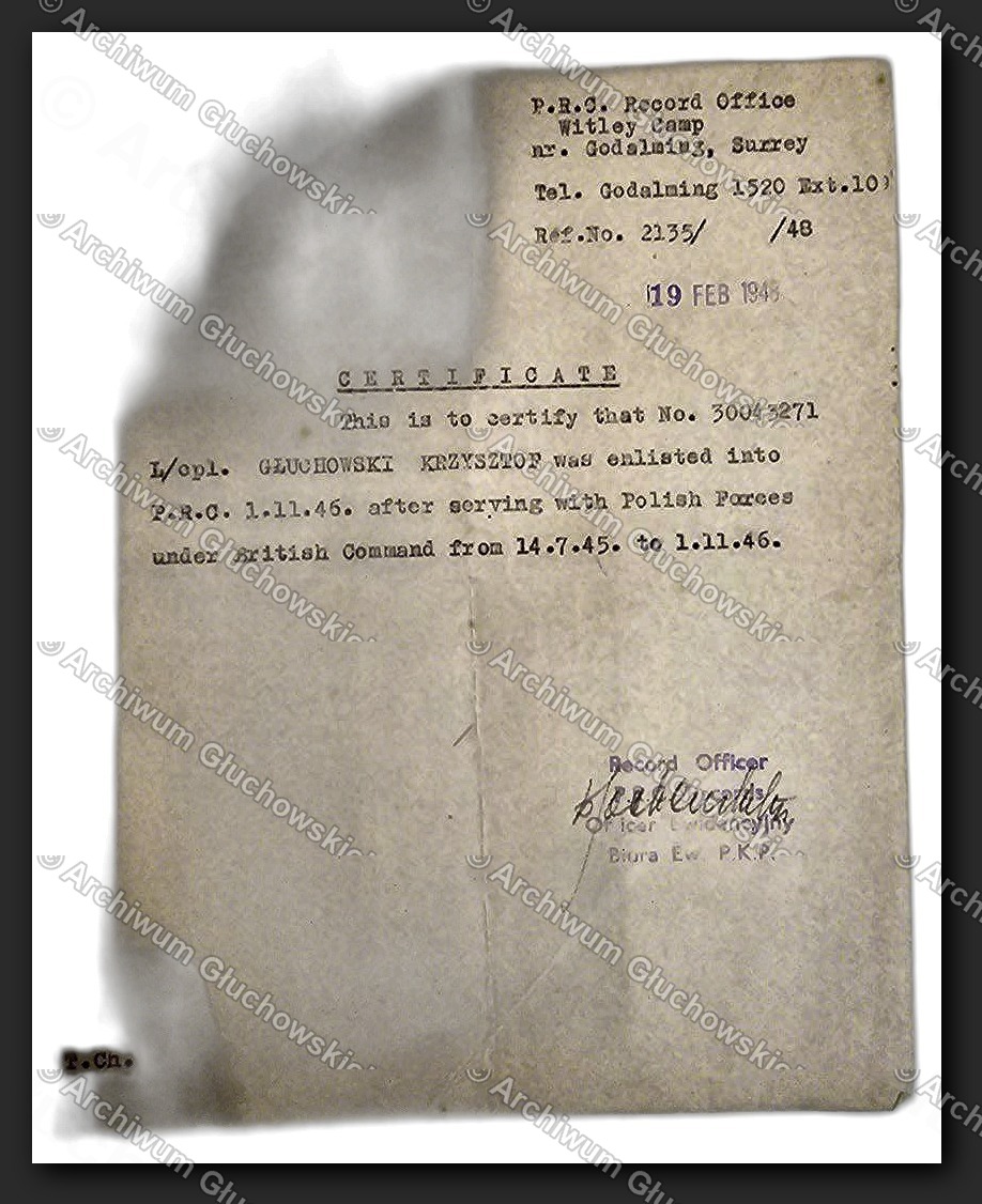 Certificate P.R.C. — duplikat (19.II.1948)