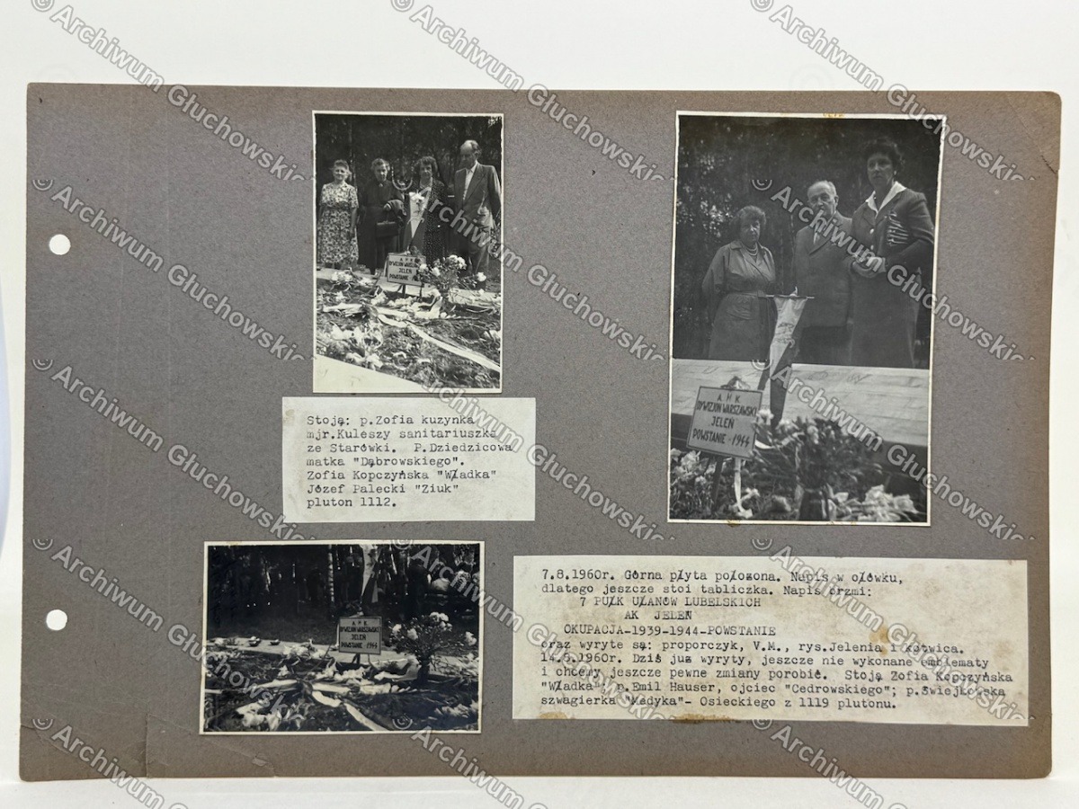 Album pamięci PLUTONU 1112 — groby powstańców AK, wizyta 14.VIII.1960