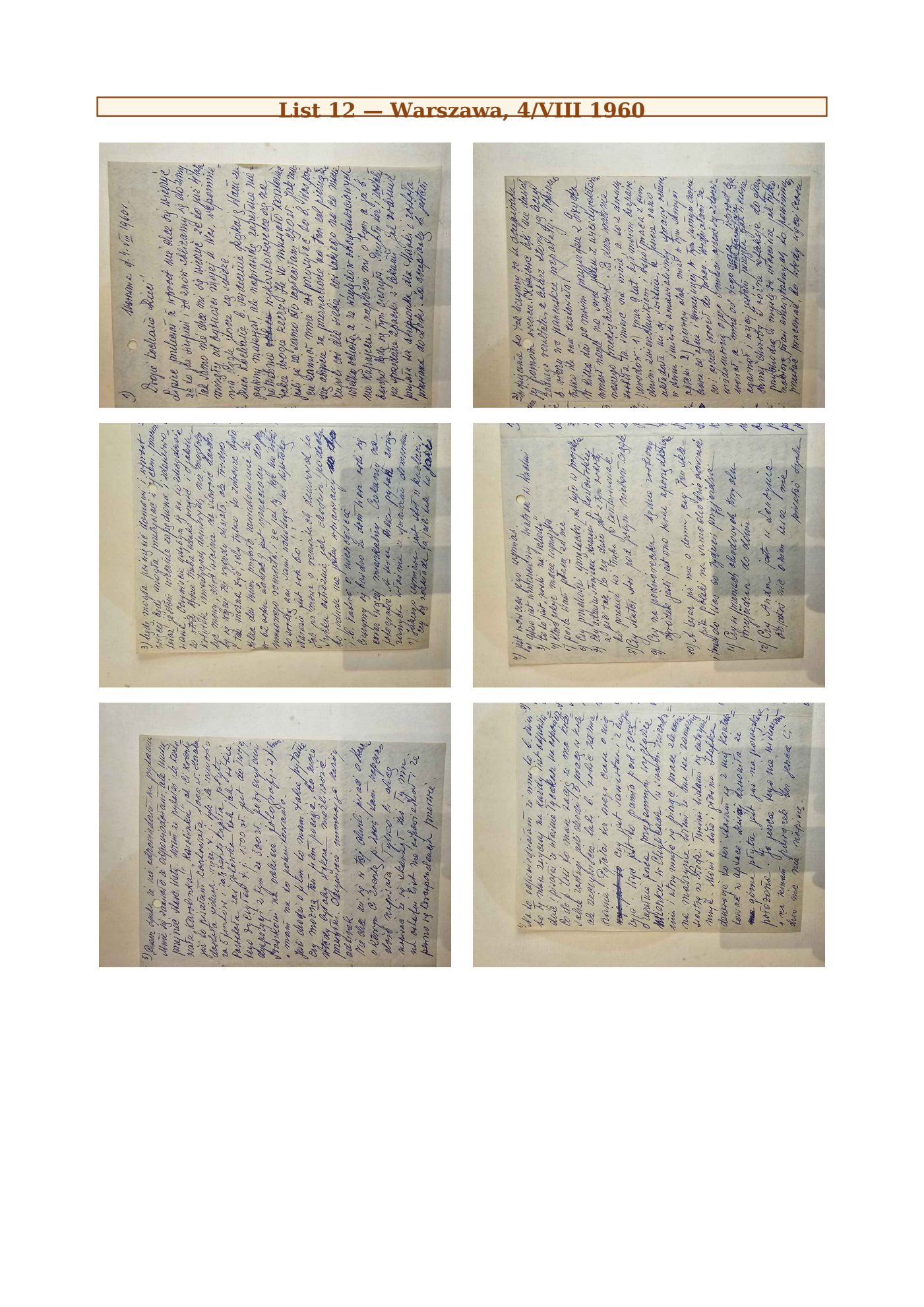 List Wandy z 4.VIII.1960