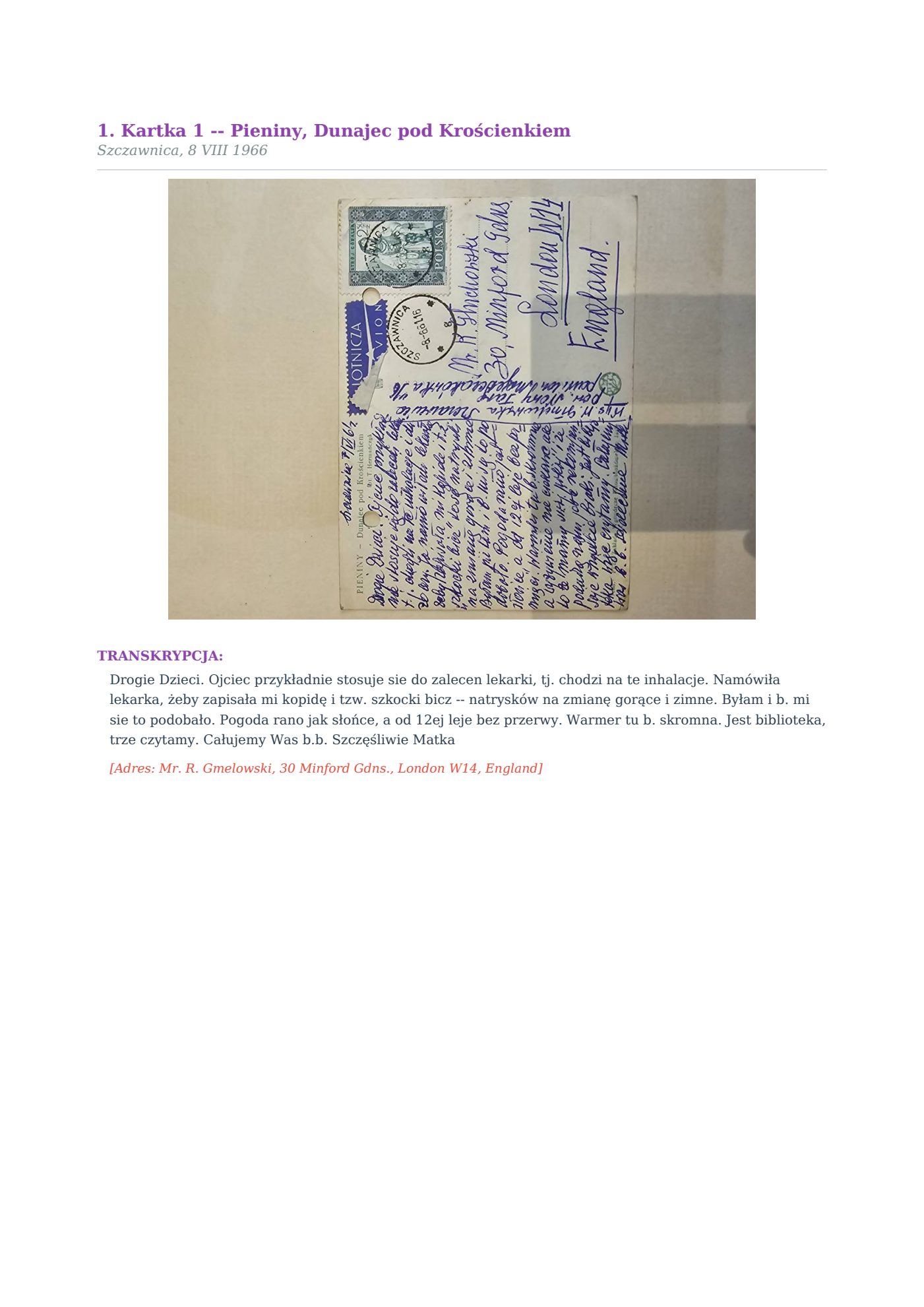 List Wandy z 8.VIII.1966