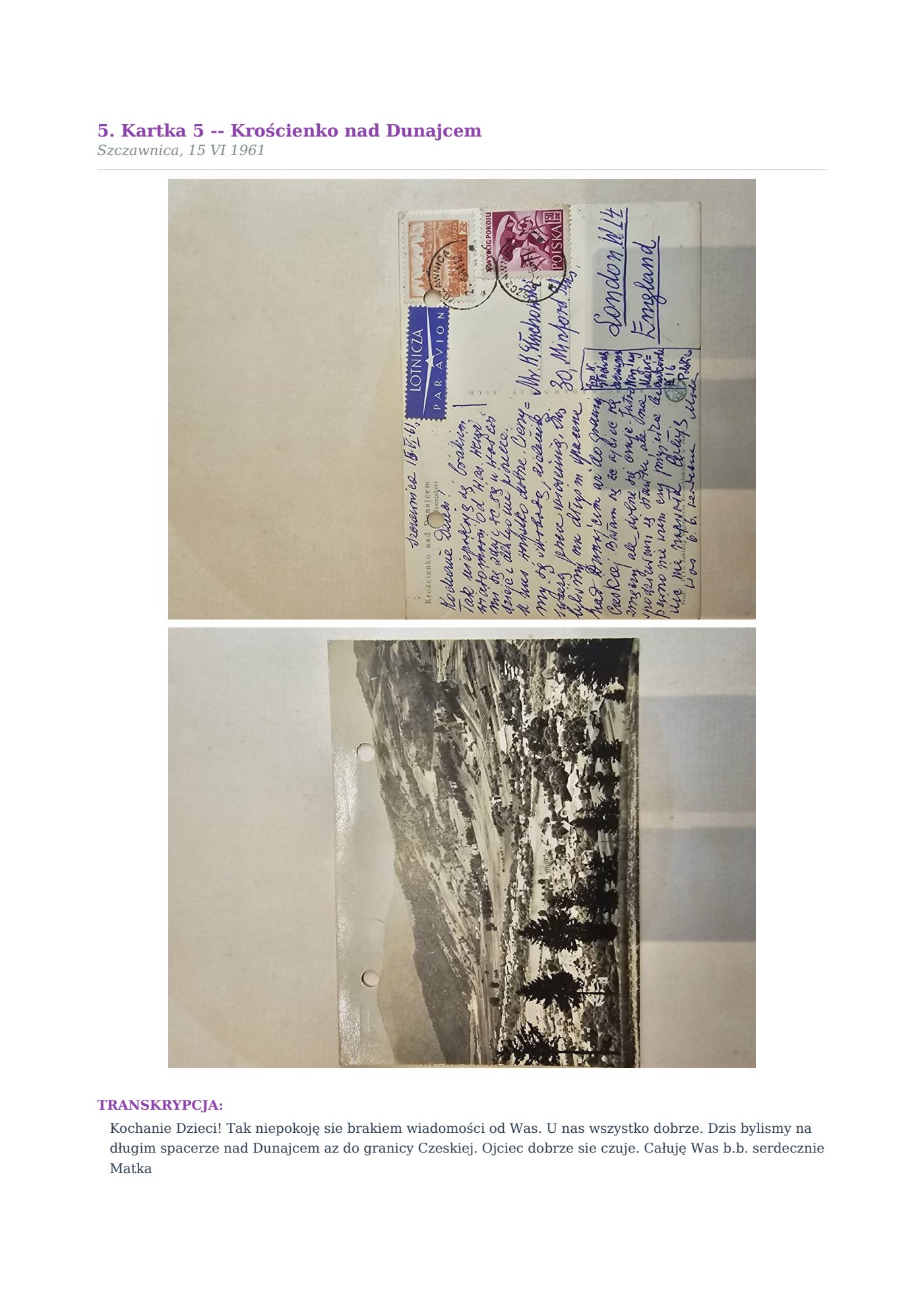 List Wandy z 15.VI.1961