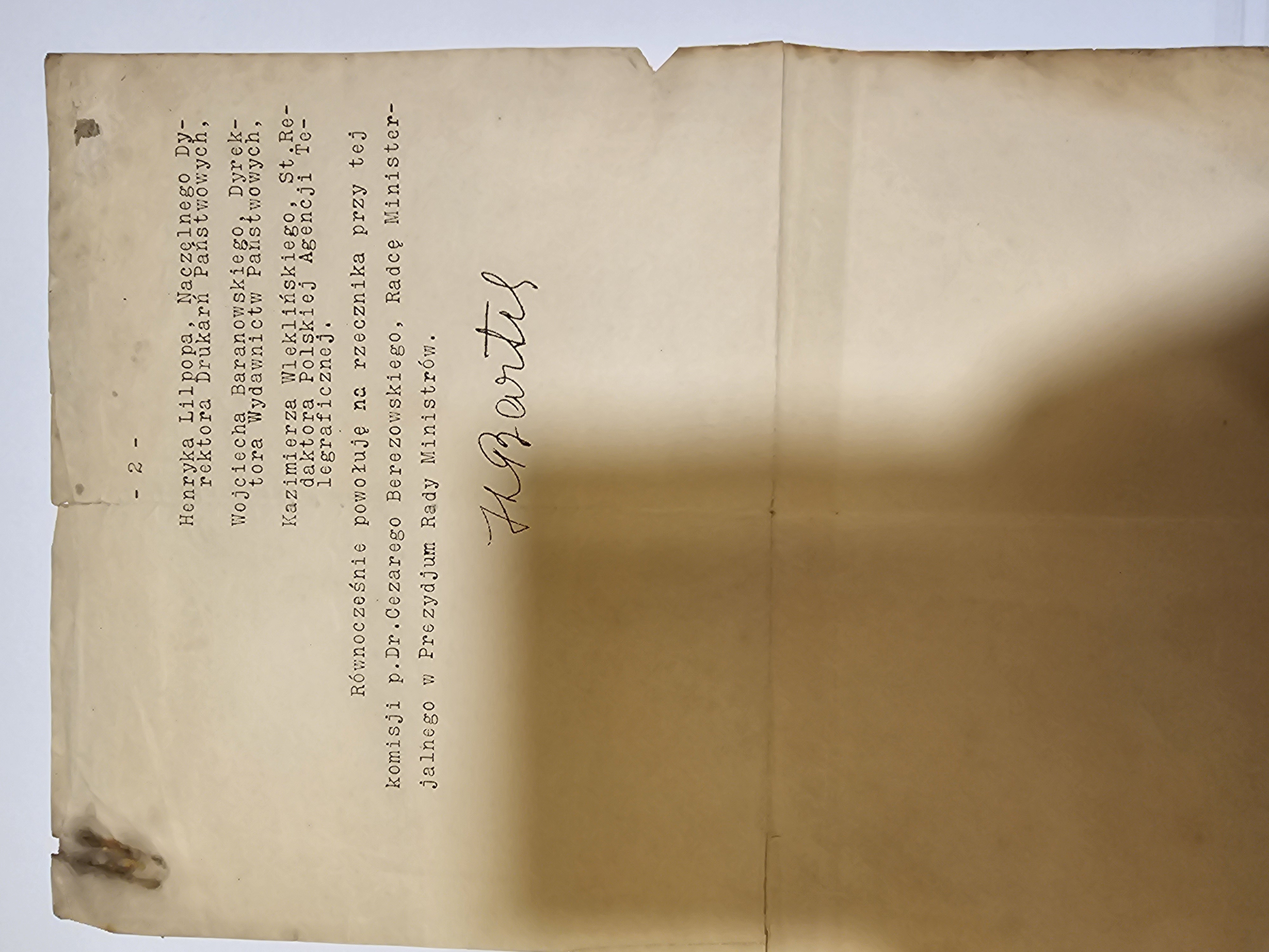 Przyznanie Medalu Dziesięciolecia Odzyskanej Niepodległości — Stanisław Stefan Głuchowski, 5.VI.1929, podpis Adama Lisiewicza