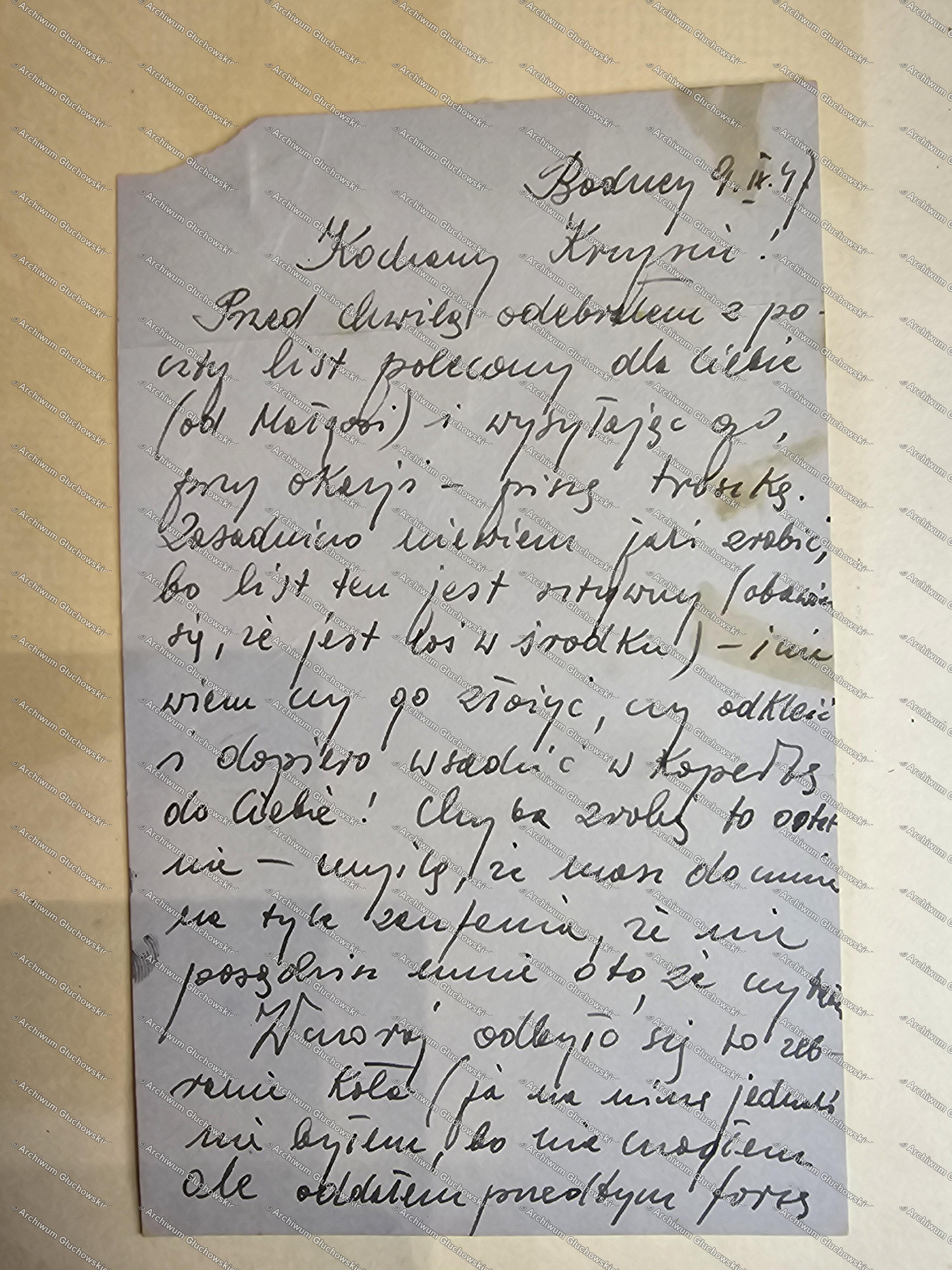 List pośrednika z Bodney (I) — list polecony od Mamusi