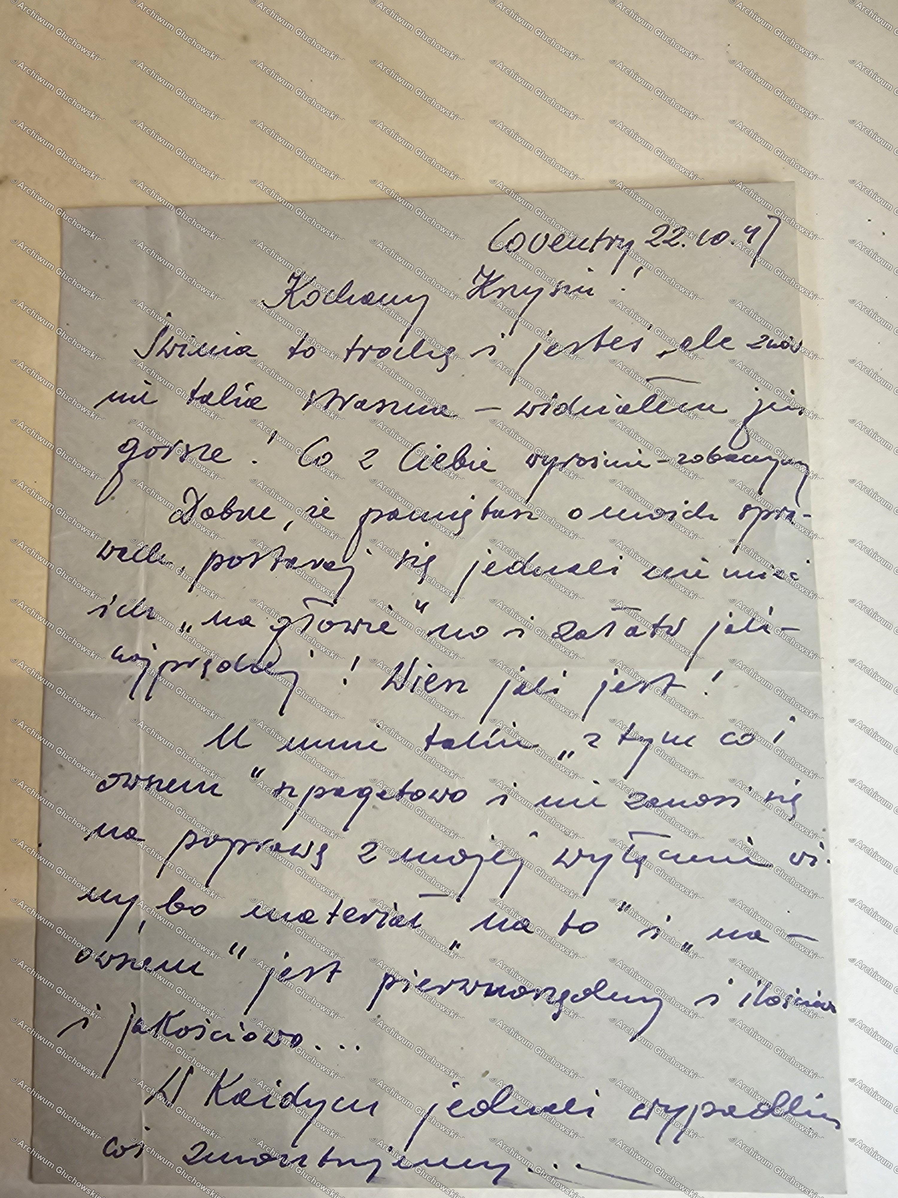 List Dębskiego z Coventry (II) — 'materyjał na to i na owszem'
