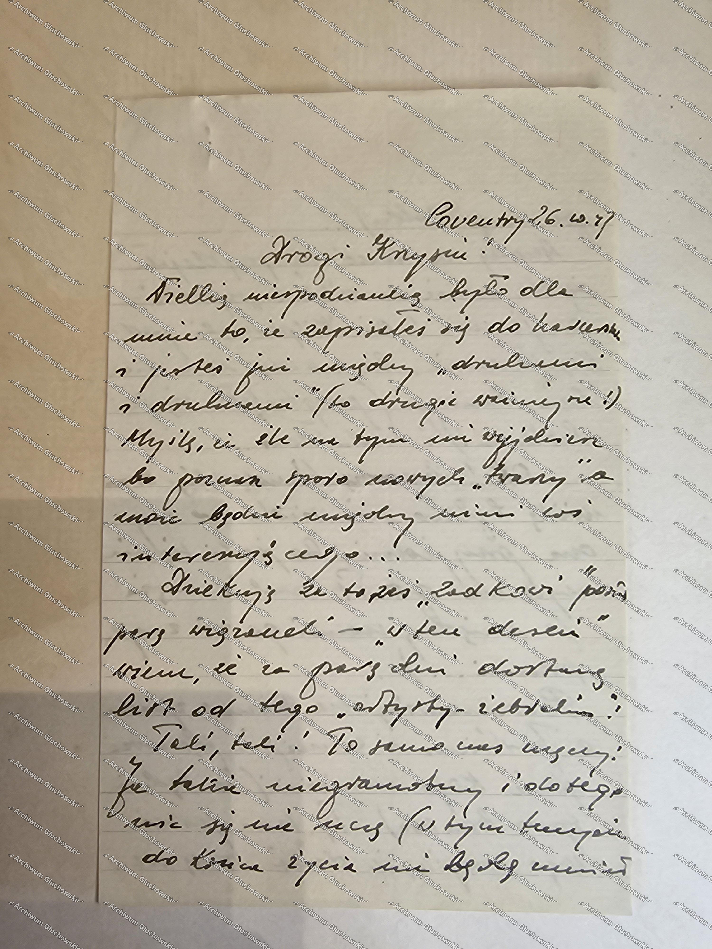 List Dębskiego z Coventry (III) — Krzysztof 'zapisał się do kasarni', Maryla Czechowiczówna