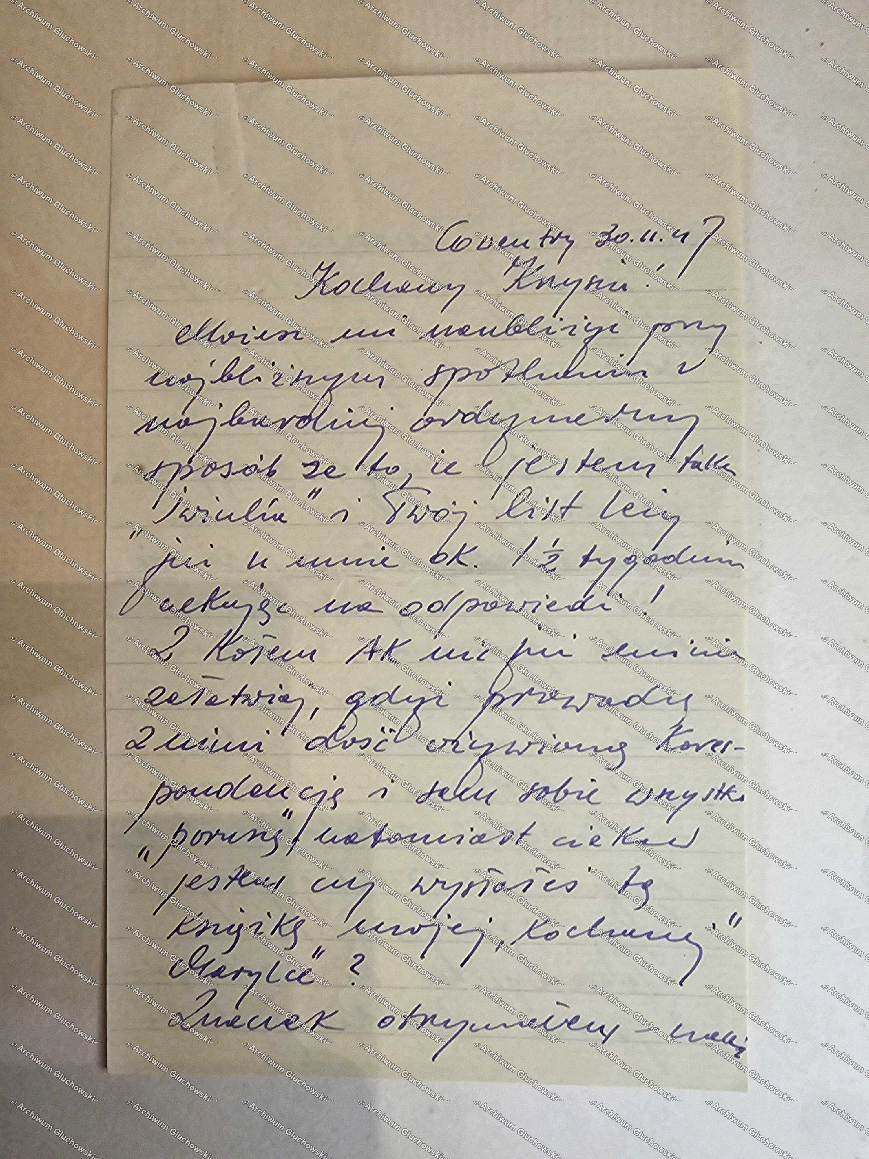 List Dębskiego z Coventry (IV) — Koło AK, Jurci Fiodorow, Lucy, Kanter