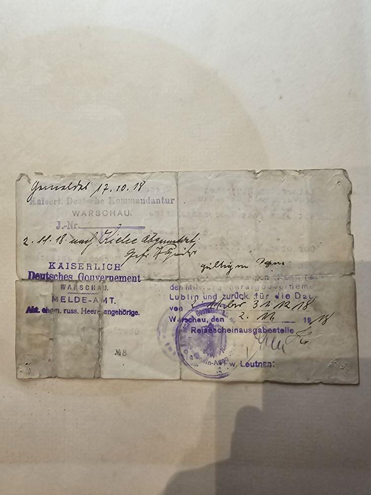 Ausweis / Przepustki niemieckie — Kaiserlich Deutsches Gouvernement Warschau (X.1918)