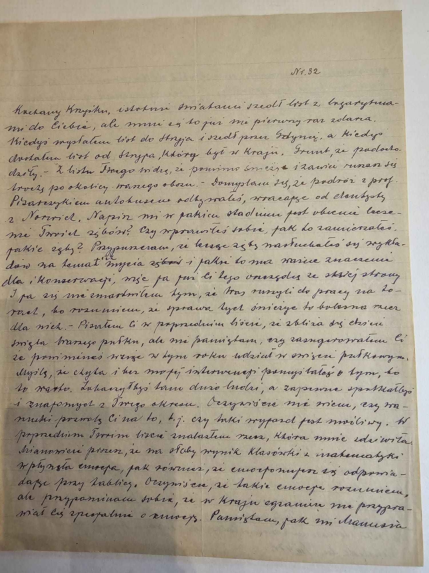 List nr 32 Stefana do Krzysztofa — korespondencja rodzinna (Henstedt, ok. III.1947)