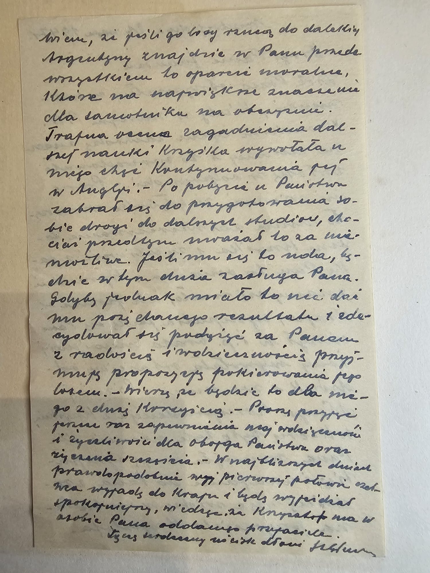 List Stefana — 24.III.1949, Stefan sam w domu, Maniusia w Łodzi