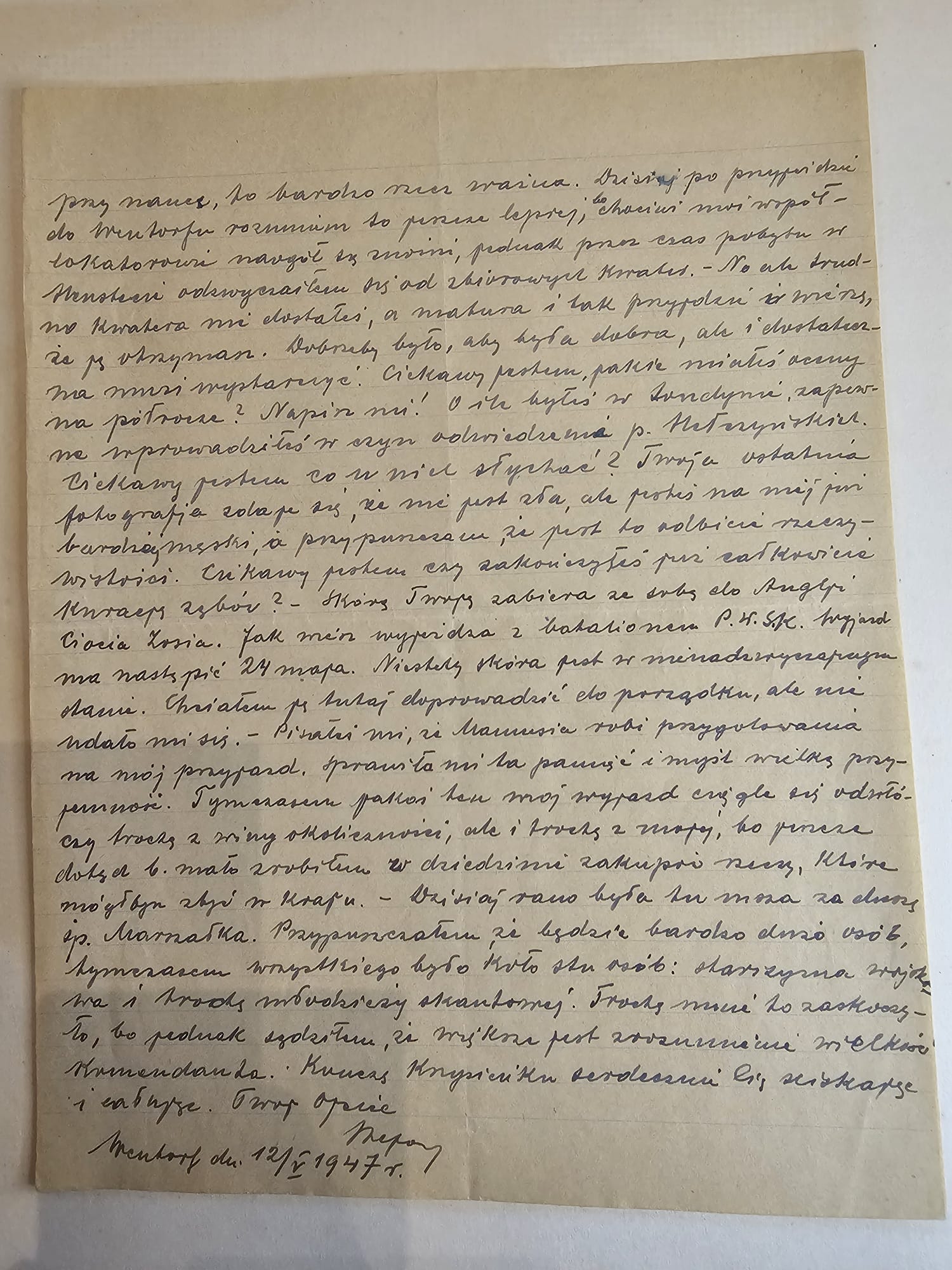 List Stefana — 16.IV.1949, życzenia imieninowe Krzysztofa, Wielki Piątek