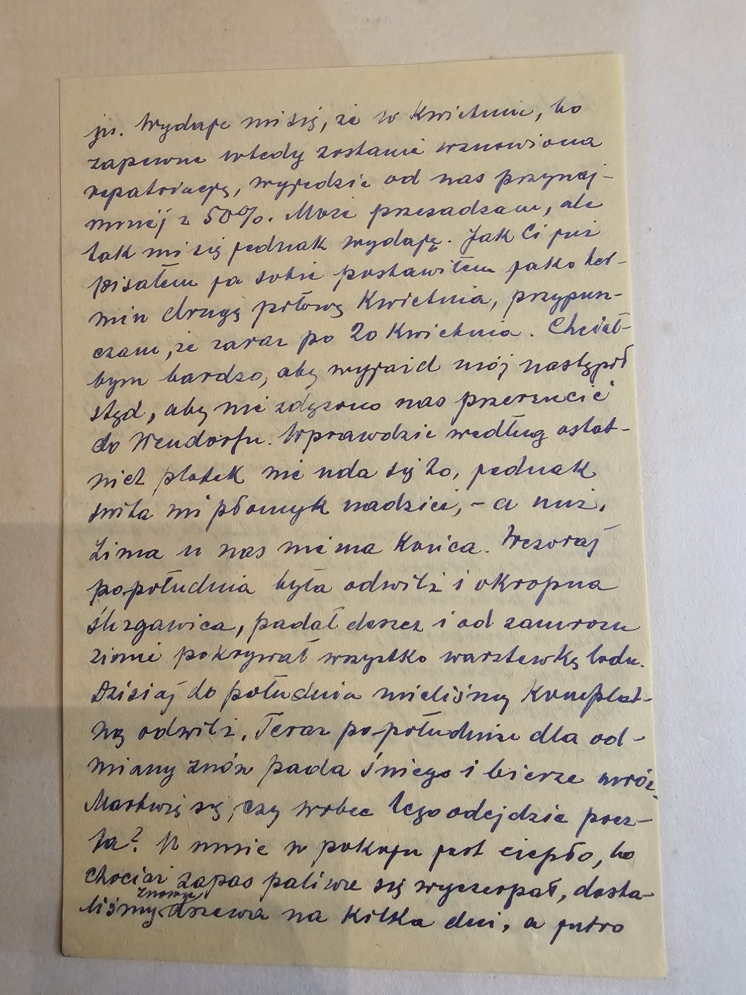 List Stefana — jesień 1949 (data nieznana), długa przerwa, trasa W-Z po otwarciu