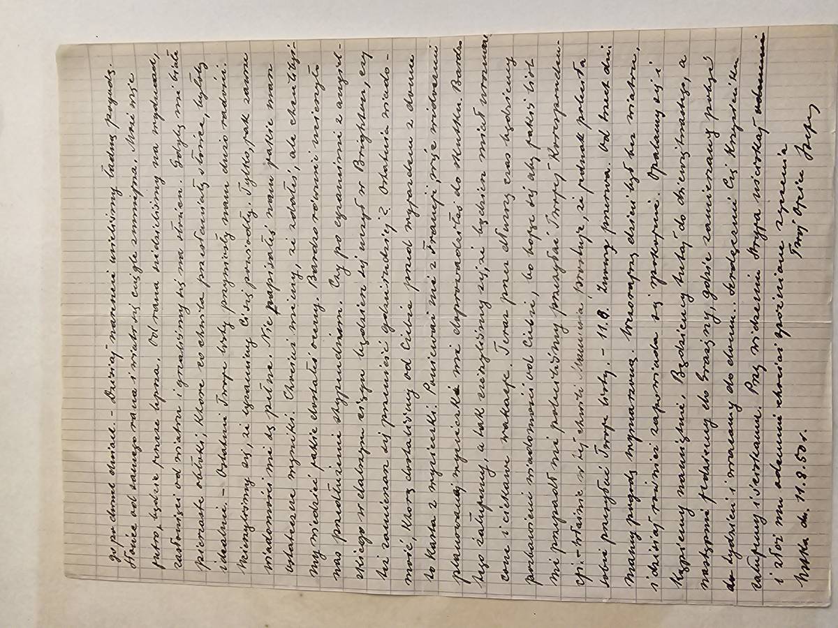List Stefana do Krzysztofa — Ustka, 11 sierpnia 1950 r.