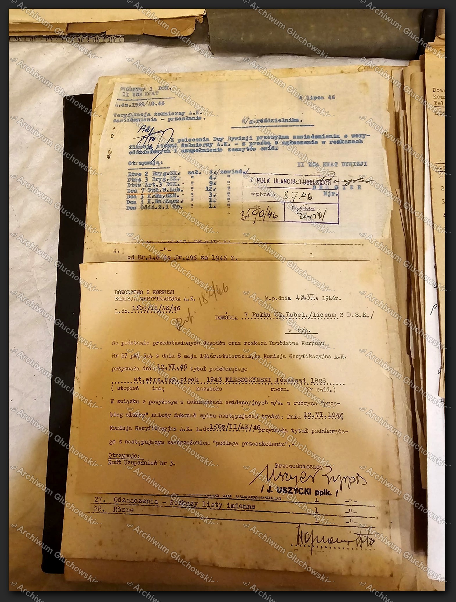 Dokumenty weryfikacyjne AK — 7 p.ul. Lubelskich, 1946