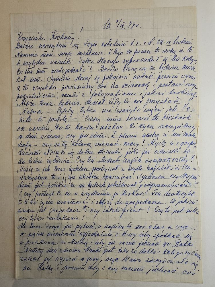 List Wandy z 16.VI.1947 — nowe mieszkanie, pytania o życie syna