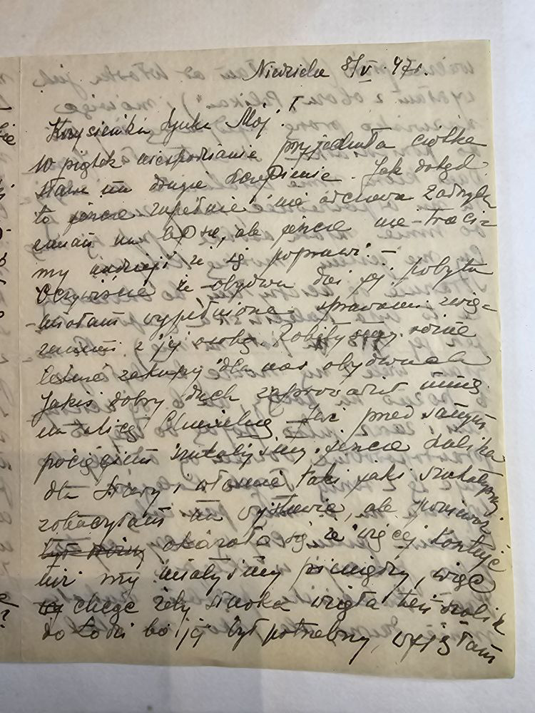 List Wandy — Niedziela 8.V.47, ciotka, szkoła Rabka, rakiety tenisowe
