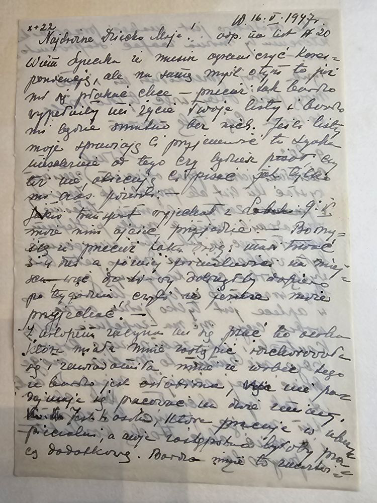 List Wandy — 16.V.47, odpowiedź na list N20, apteka, ciotka