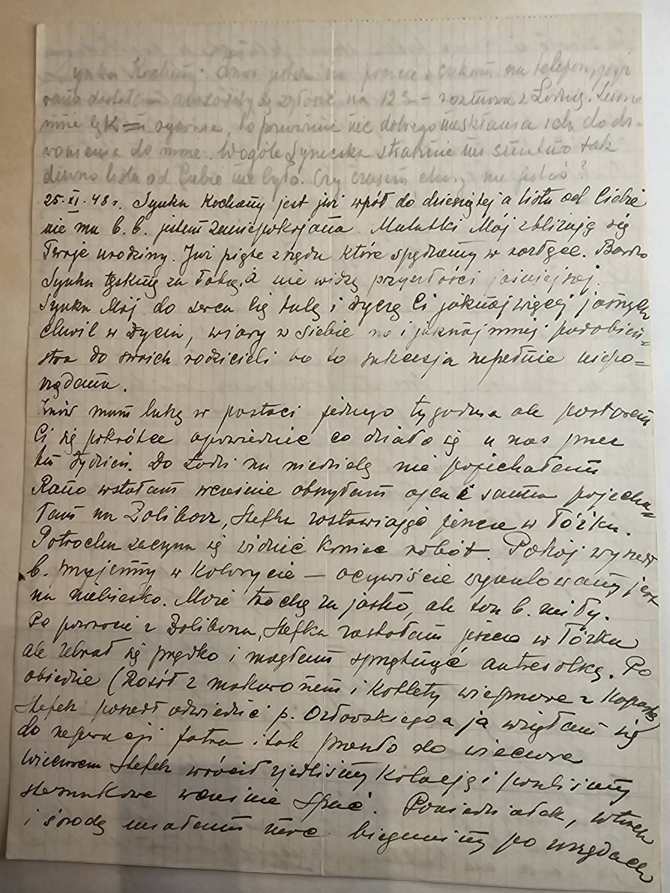 Fragmenty listów Wandy — karty luźne (~XII.1947 + 25.II.1948)