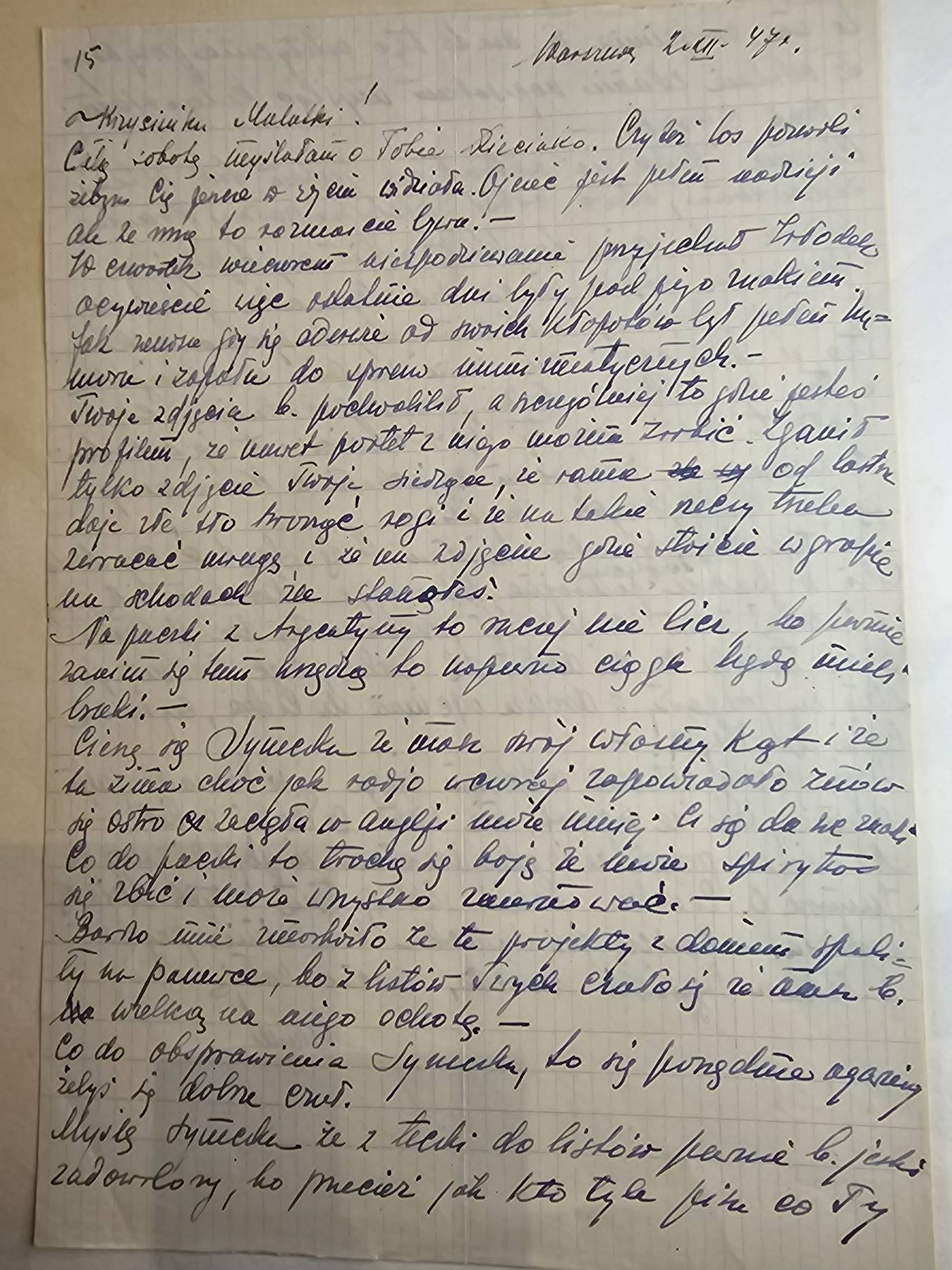 List nr 15 — Władek, zdjęcia, Argentyna, apteka
