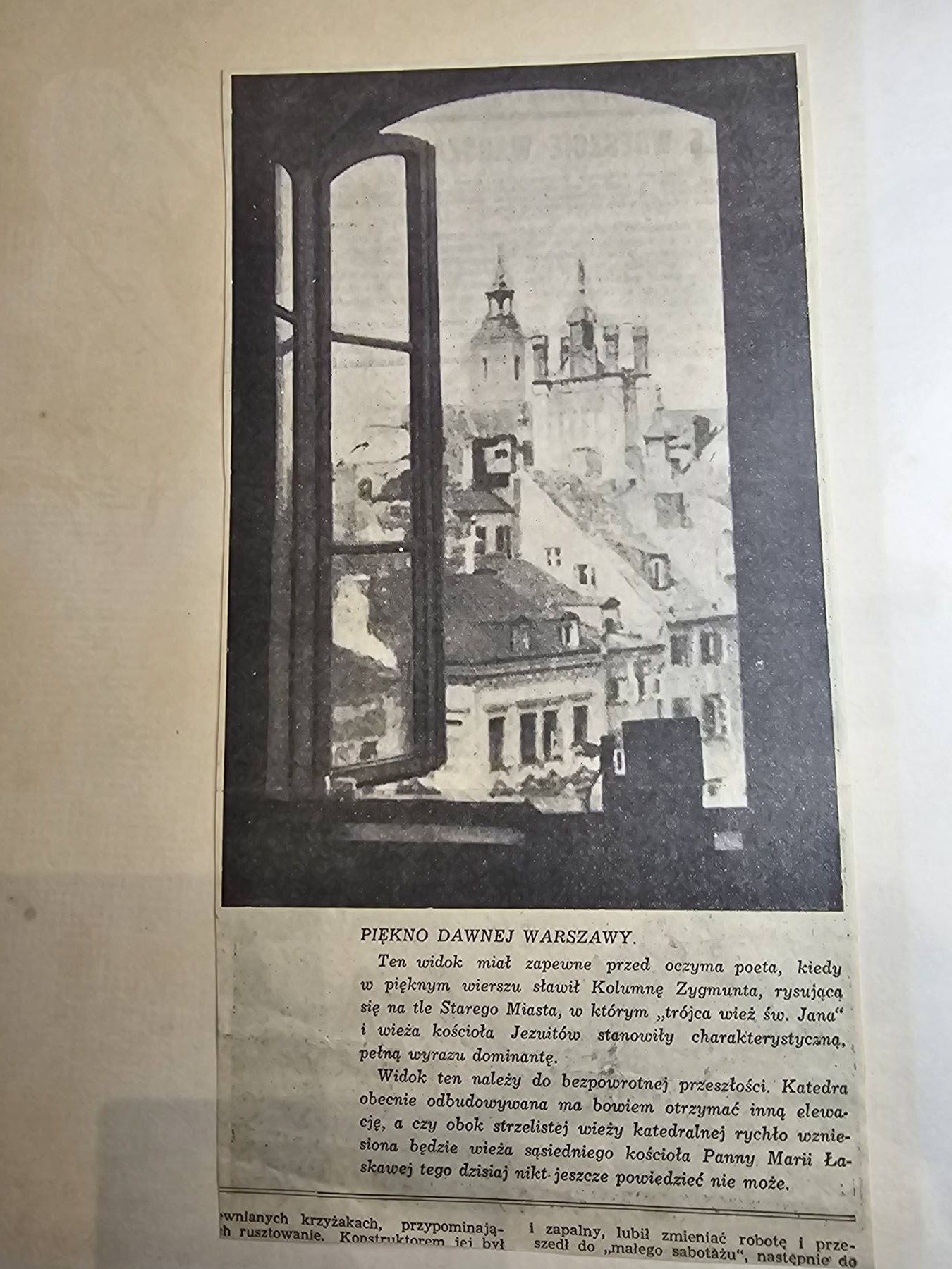 Wycinki prasowe — Kolumna Zygmunta i piękno dawnej Warszawy