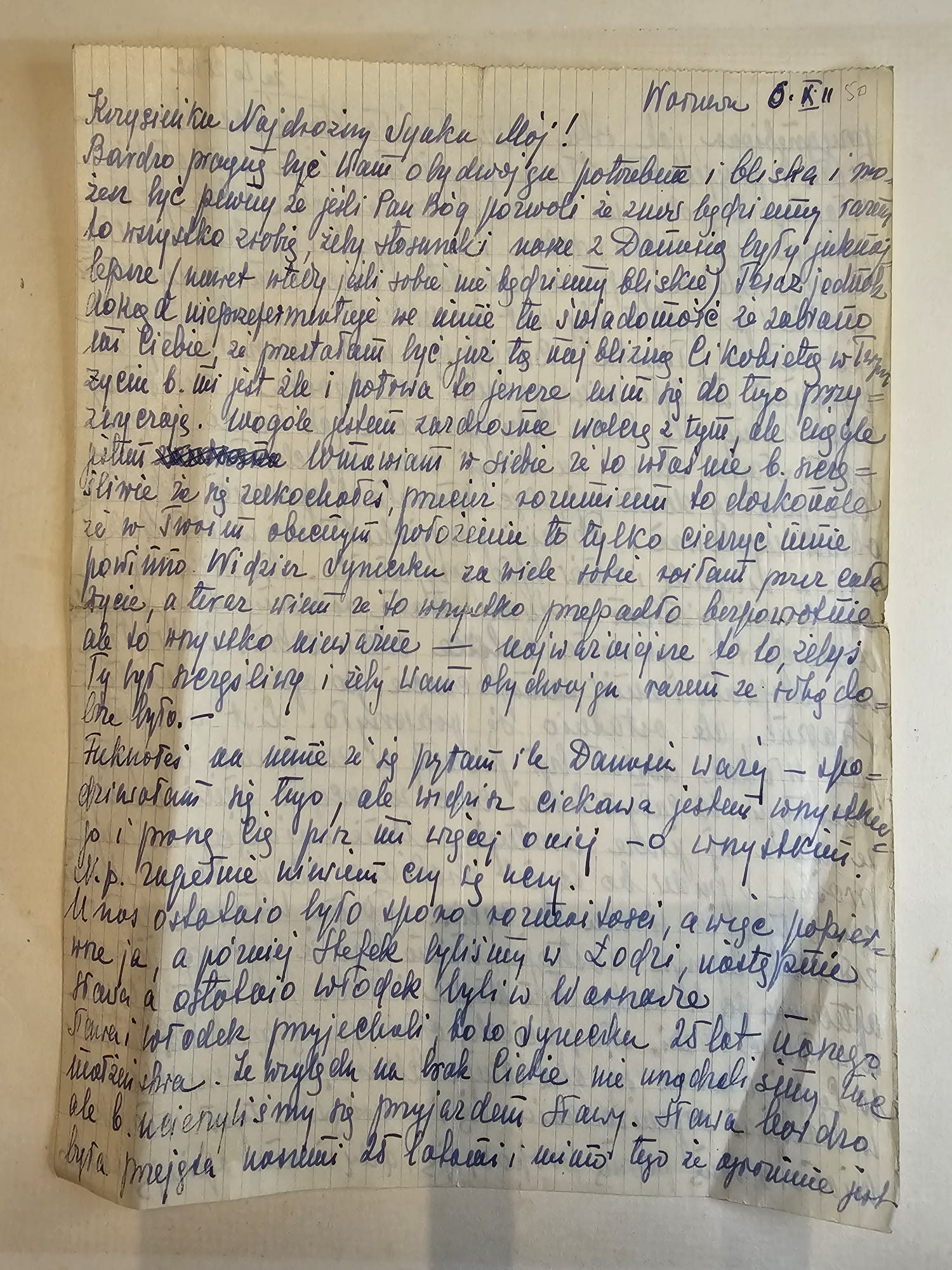 List Wandy — 6-15.XII.1949, rodzina, Danusia, zdjęcie na urlop