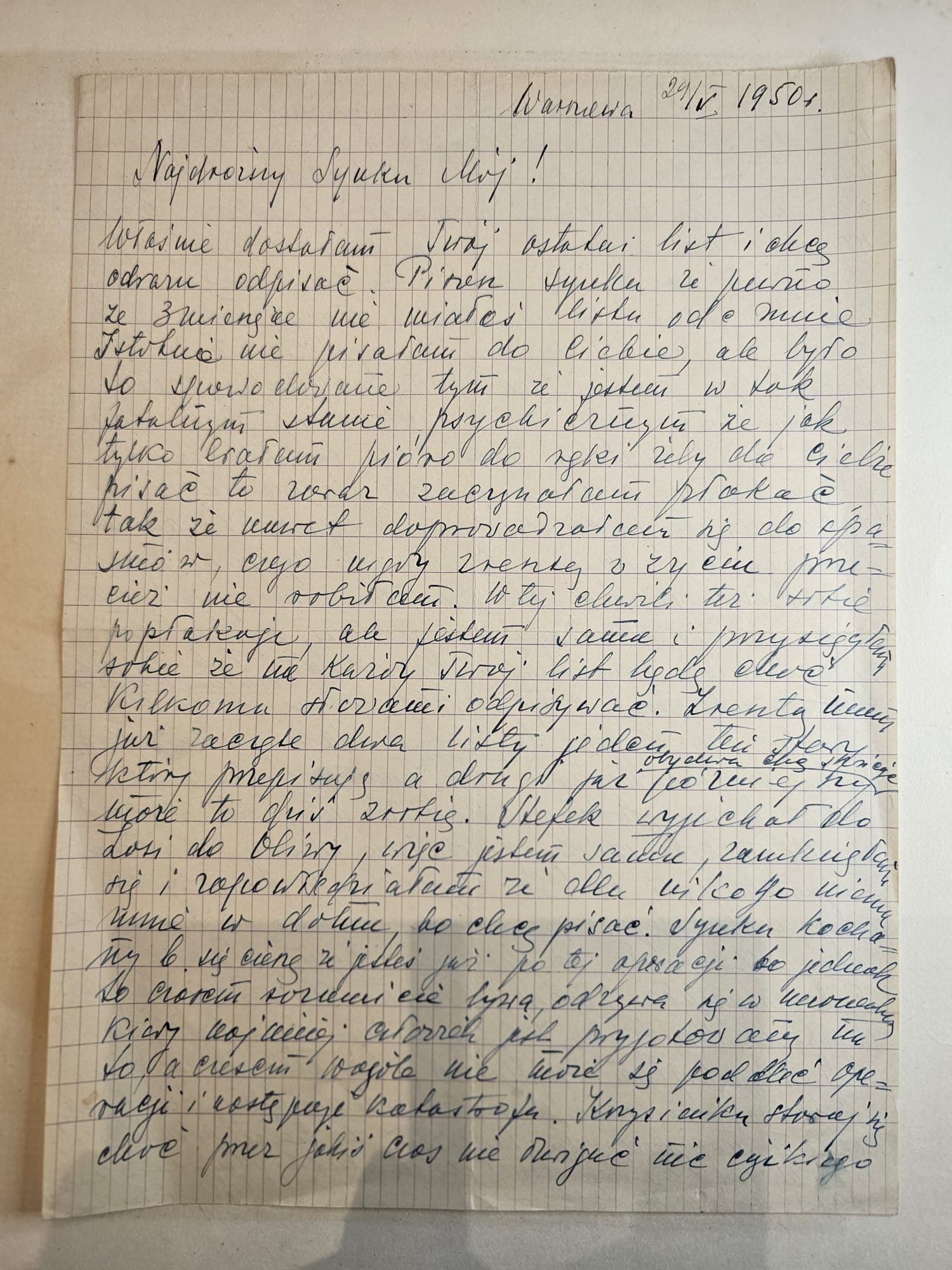 List Wandy — [?].IV.1950, listy od Krzysztofa, Wielkanoc, Łódź, wątki brazylijskie